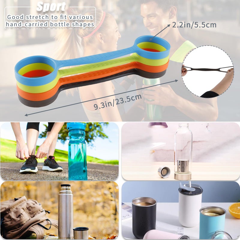 PDFans Windspeed Water Bottle Carrier Grip for Outdoor,Soft Band Holder Strap Makes Any Bottle Handheld,Water Bottle Bands for Bike, Gym or Jogging 4 Pack - Image 3